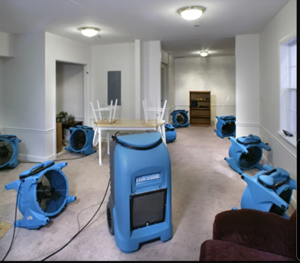 Air movers and dehumidifier setup for Water Extraction & Removal in Crestview
